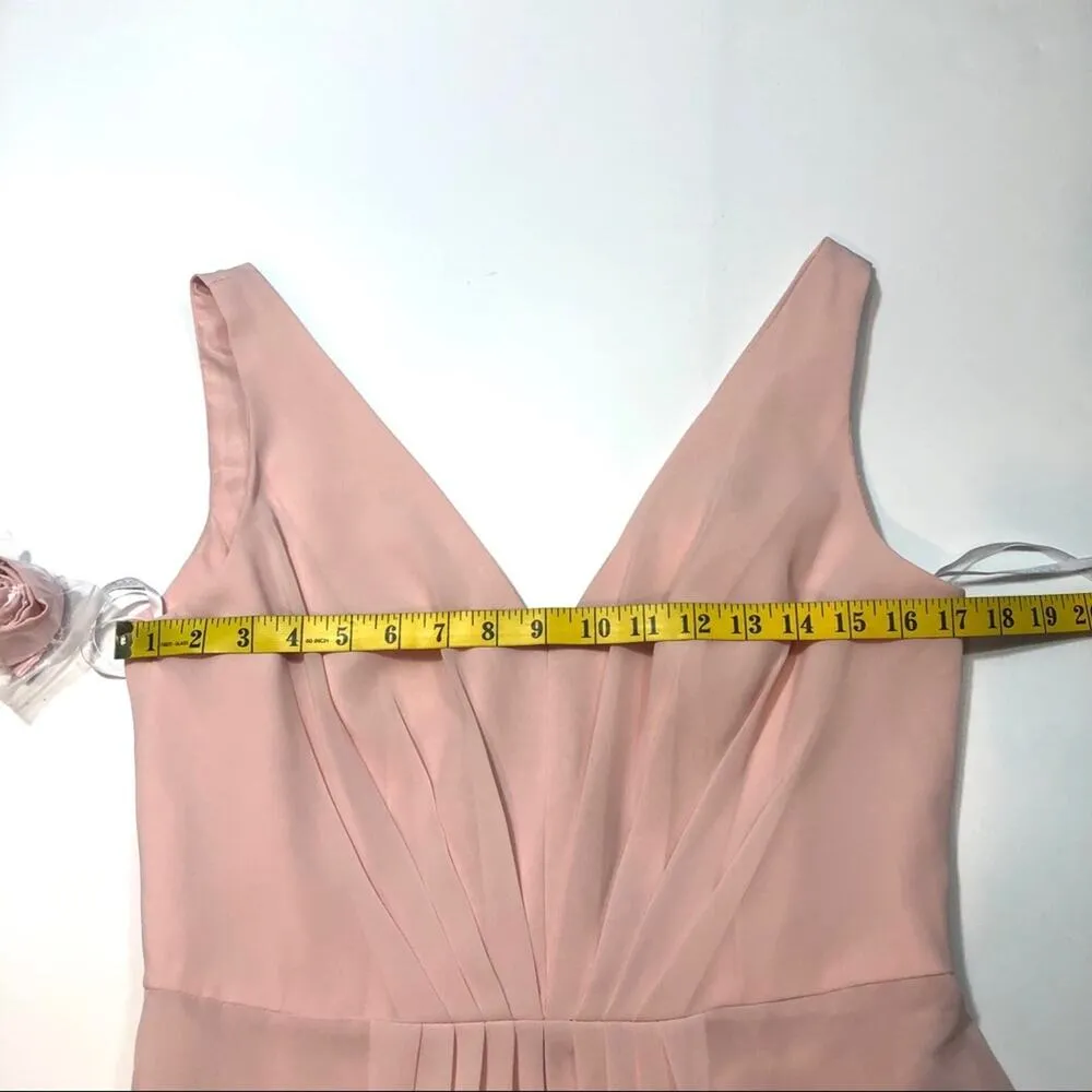 Social Bridesmaids Dress Matte Chiffon Blush dress Size 12. Pink - Image 3