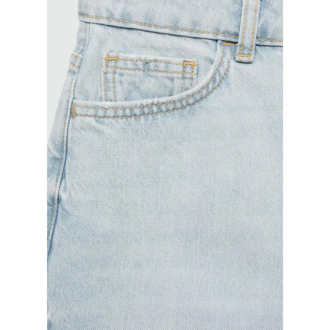 Mango High-Waisted Mom-Fit Denim Shorts Blue Light Wash Size 4 - Image 8