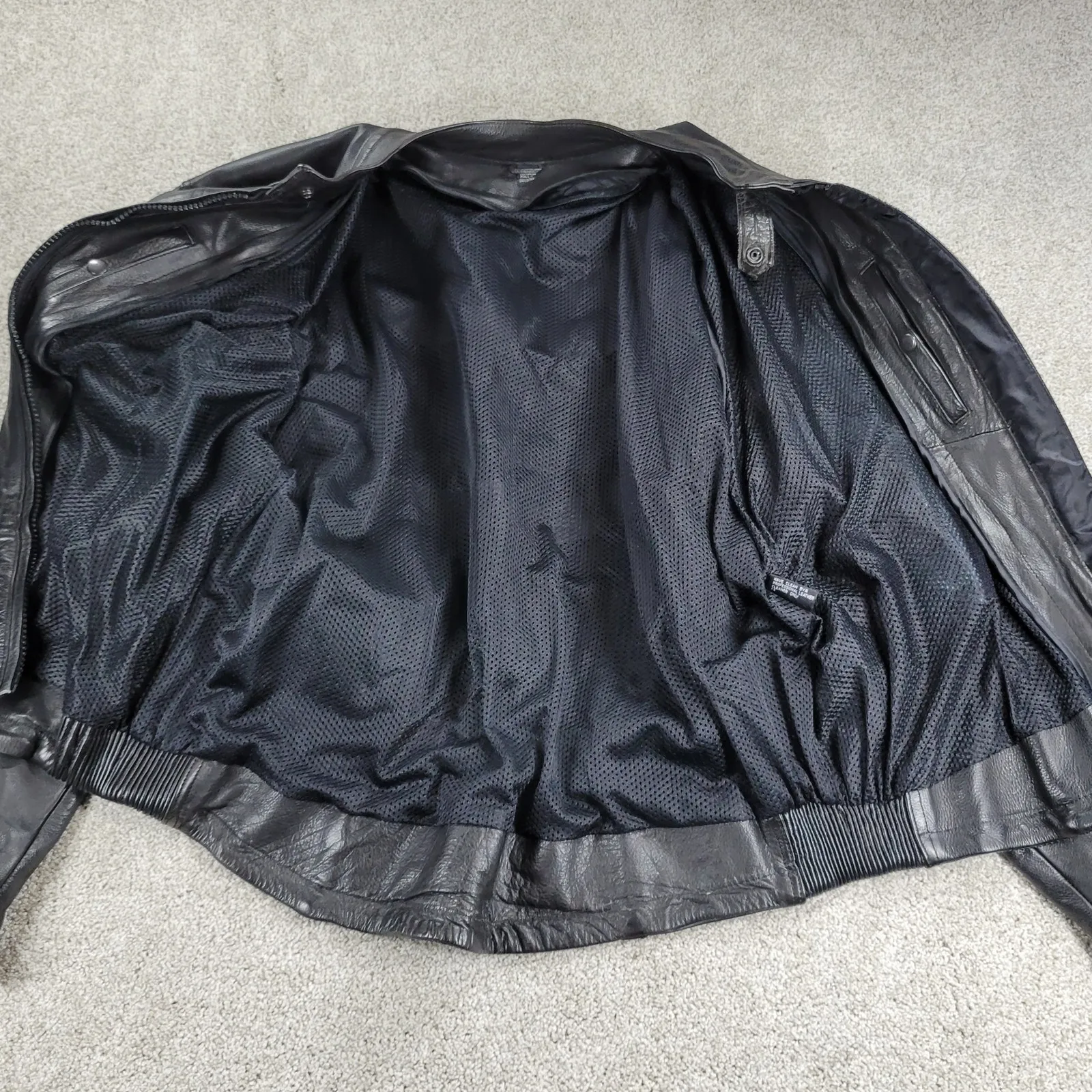 Womens Leather Motorcycle Jacket 3XL Black Vented Gusset Zip Up Biker Riding Size undefined - Image 6