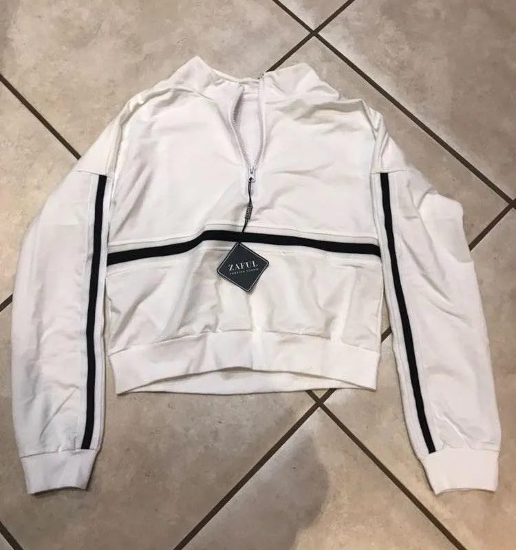 White Half Zip Pullover - Image 3