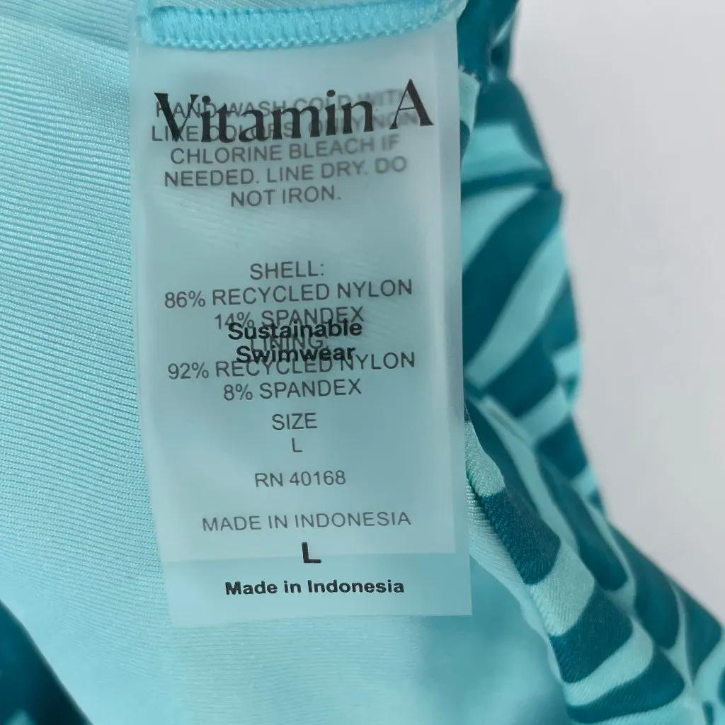 Women's Jade Print Plunge Full Coverage One Piece Swimsuit Sz L NWOT - Image 9