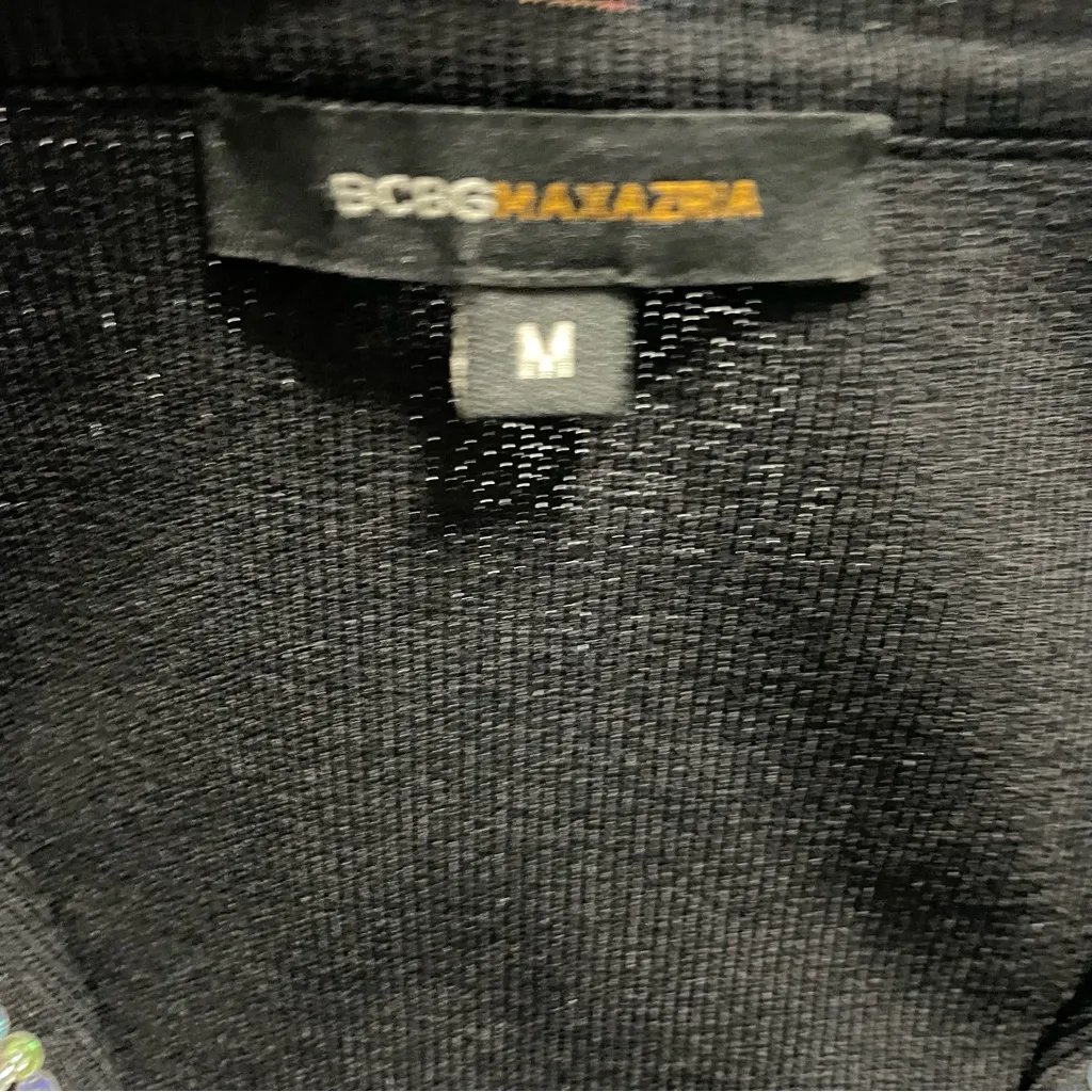 BCBGMAXAZRIA Black Beaded Twin Set Cardigan & Tank Top Medium - Image 12