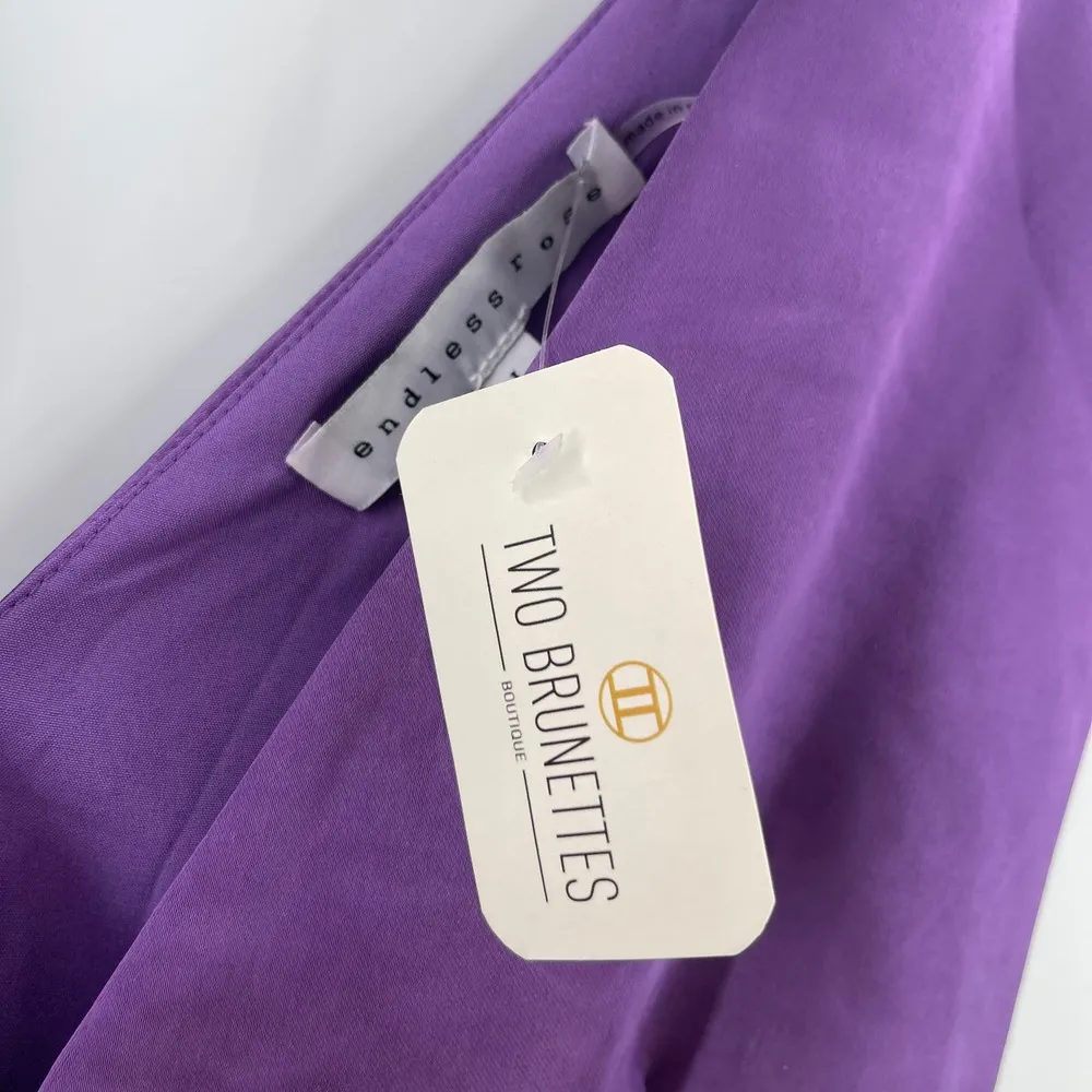 ENDLESS ROSE Dress Size Large NWT Boutique Ethel Purple Satin Cut Out Bodycon - Image 6