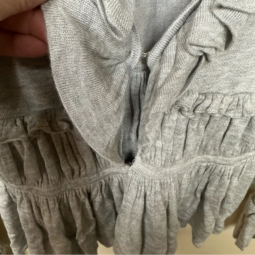 Boston Proper gray ruffled sweater cardigan XS - Image 2