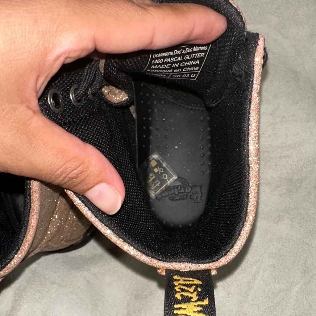 Dr. Martens  1460 Pascal Glitter Gold Combat Boots Us7 - Image 9