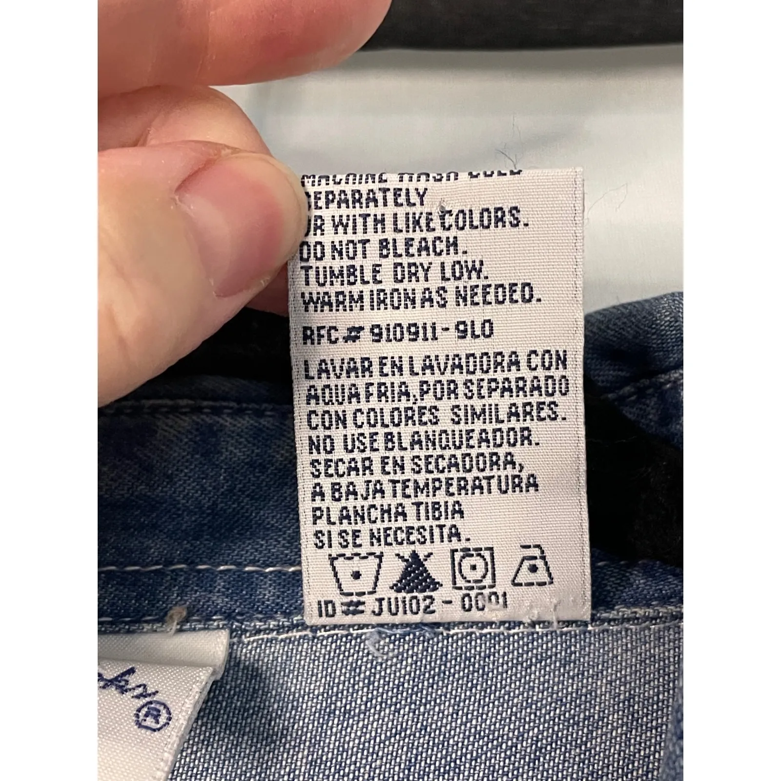 Bobbie Brooks Denim Shirt Snowman Christmas Tree Embroidery Long Sleeve 18W 20W Blue - Image 8