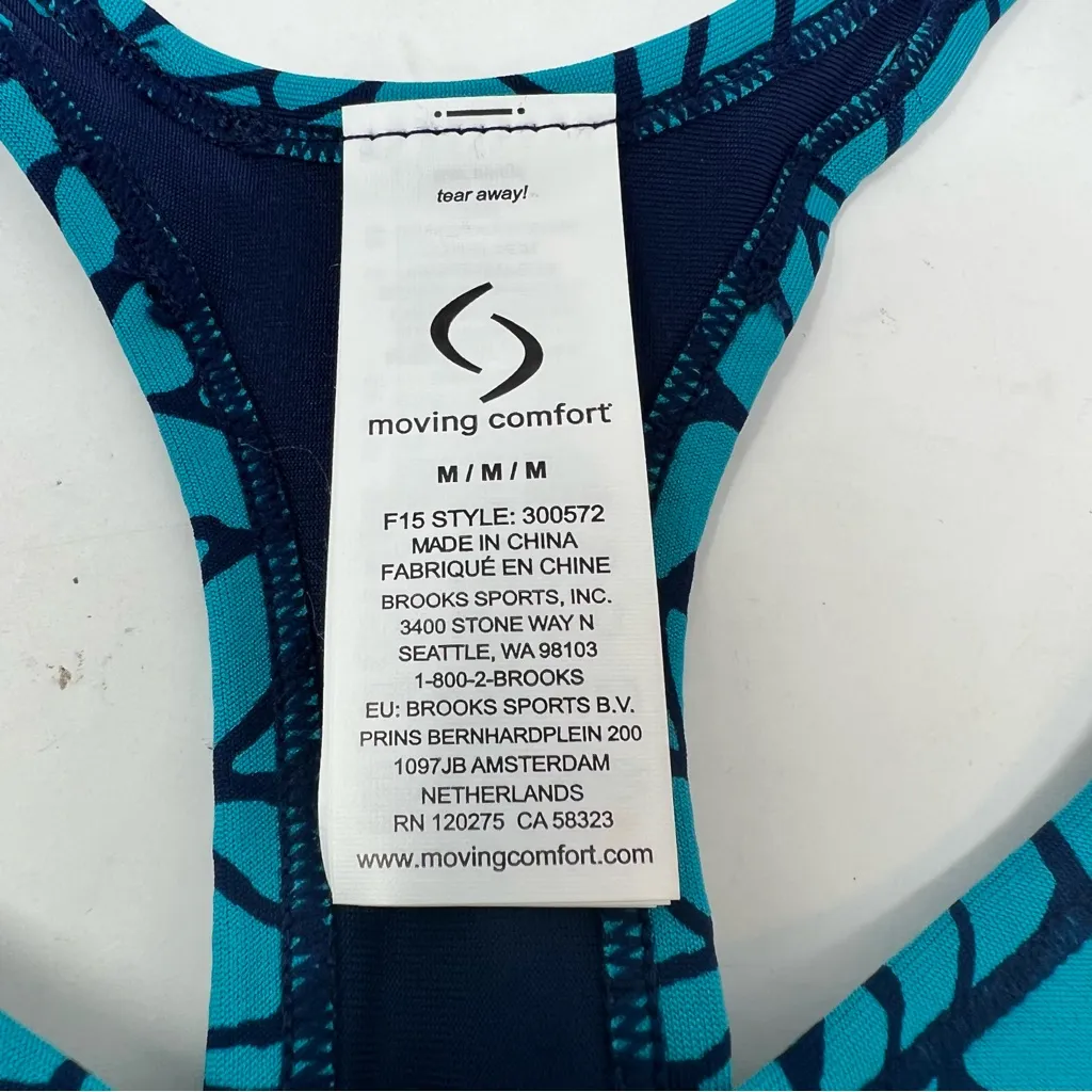 Moving Comfort Switch it up Racer sports bra in Azure woven size M Medium NWT - Image 6