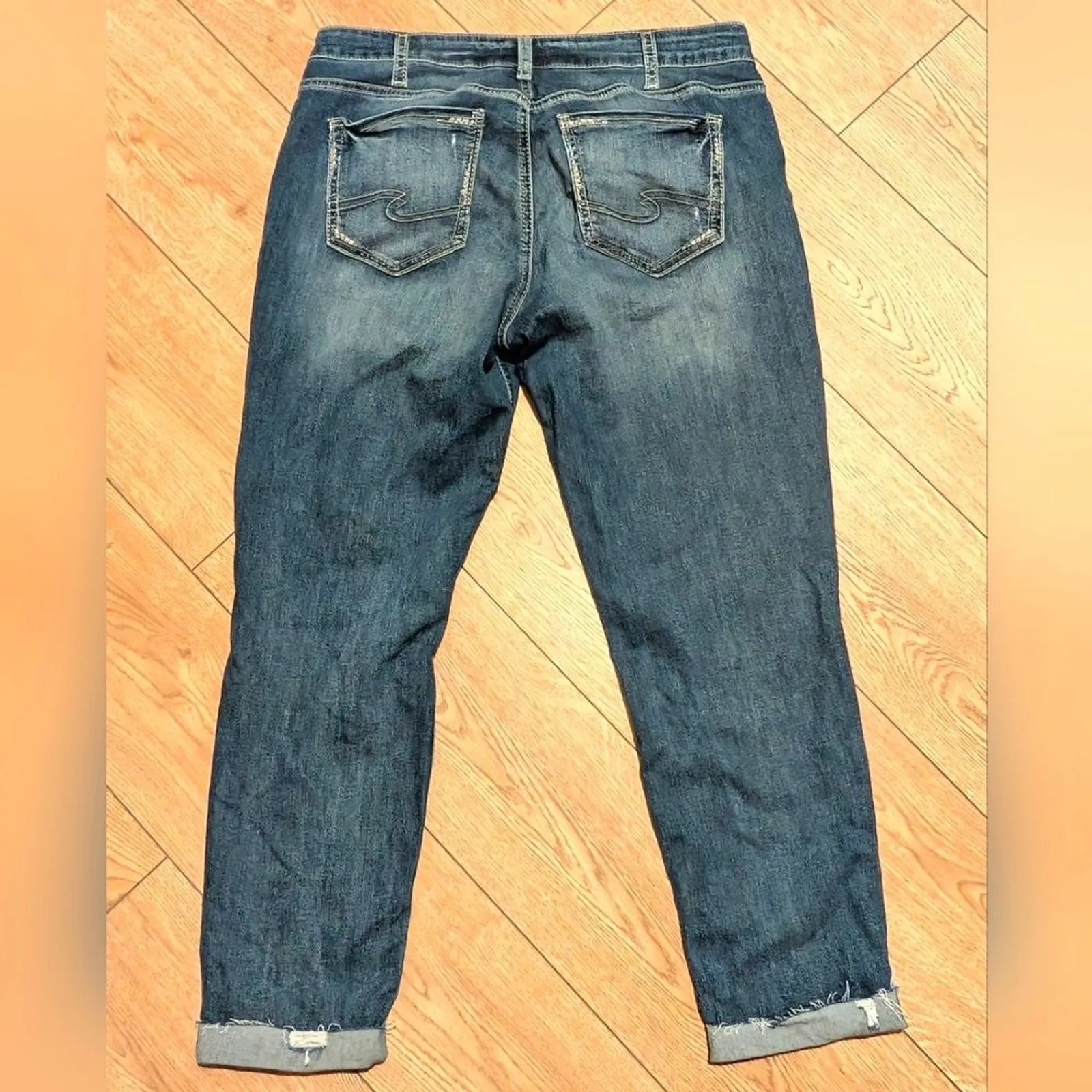 Silver Jeans‎ Womens 34 Boyfriend Ripped Ankle Denim Pants Slim Leg - Image 5