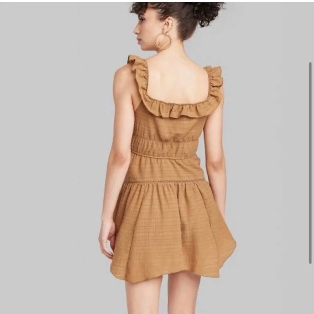 NWT Wild Fable Cognac Ruffle Tiered Skater Tank Dress Size XL - Image 2