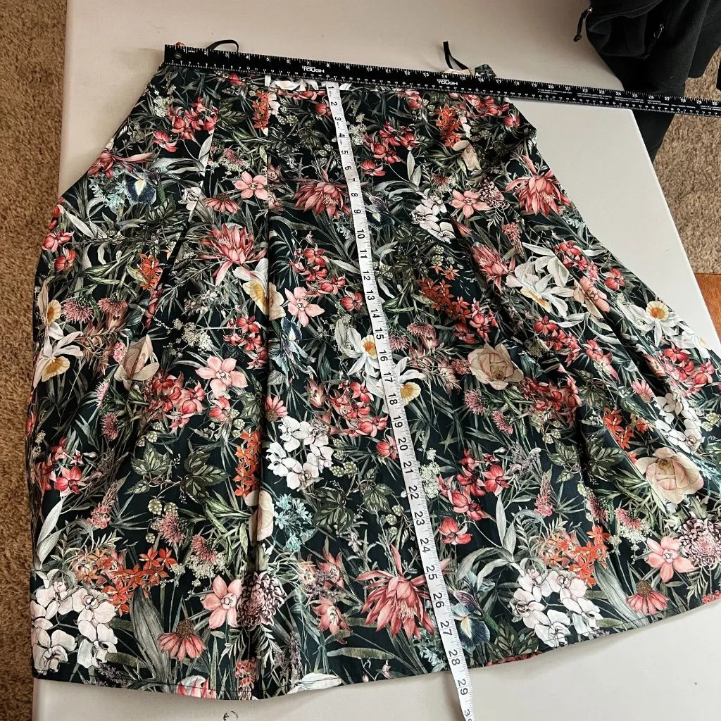 Antonio Melani Skirt Women 14 Multicolor Floral A-line Midi Pleated Garden Lined - Image 8