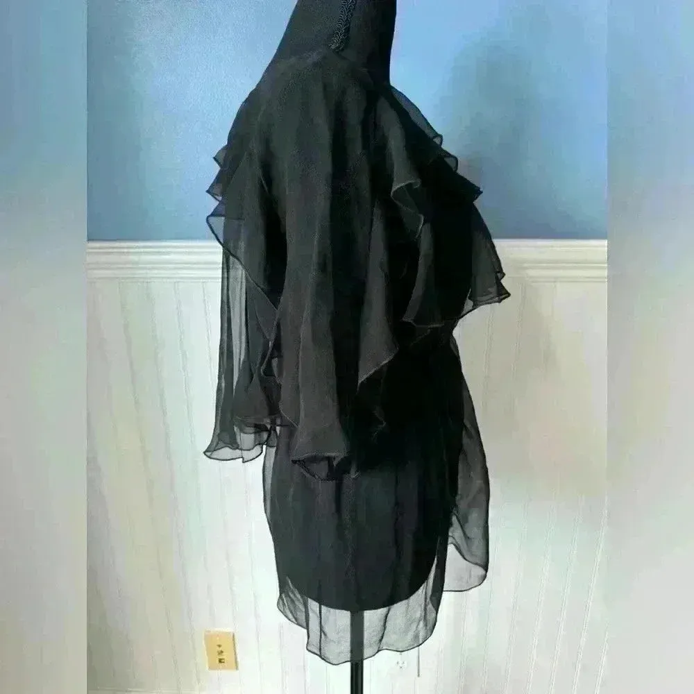 NWT Susana Monaco Nicole Sheer Black Top ~ Showroom Sample ~ GORGEOUS! - Image 2