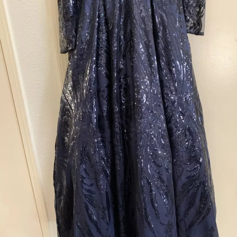 Mac Duggal Blue Formal Gown Dress 4 Small Floor length WORN ONCE Mother of bride - Image 16