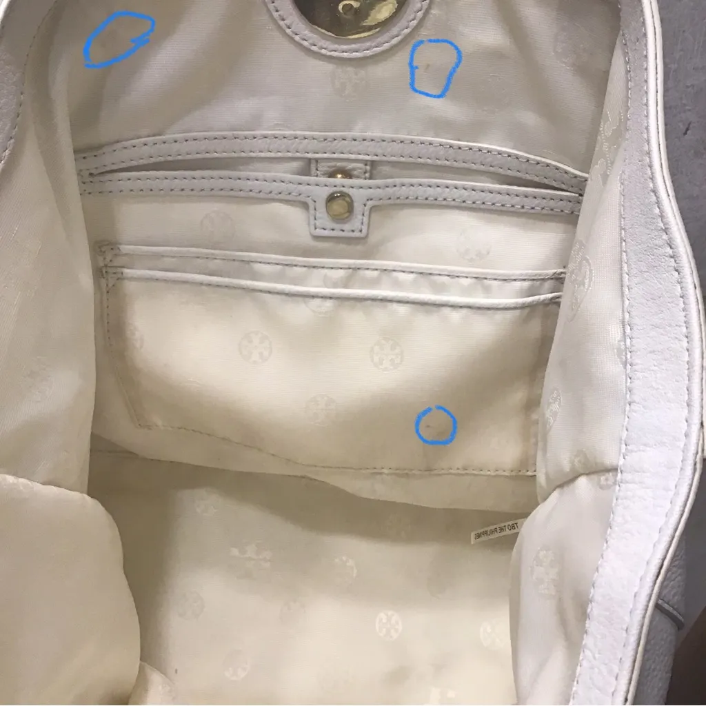 TORY BURCH CREAM TURNLOCK LARGE TOTE WITH DOUBLE CHAIN HANDLES - Image 12