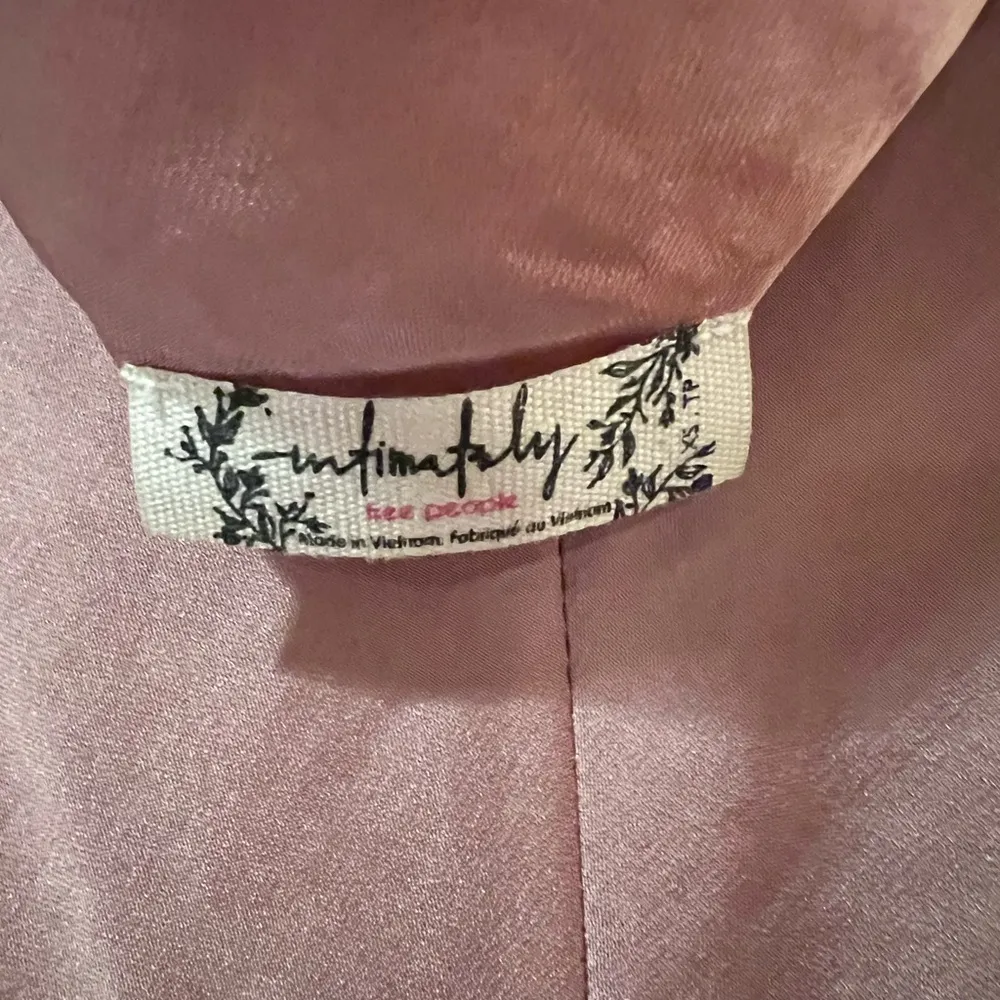 Free People Intimately Smoke & Mirrors Drape Maxi Mauve Satin Slip Dress Size XS - Image 12