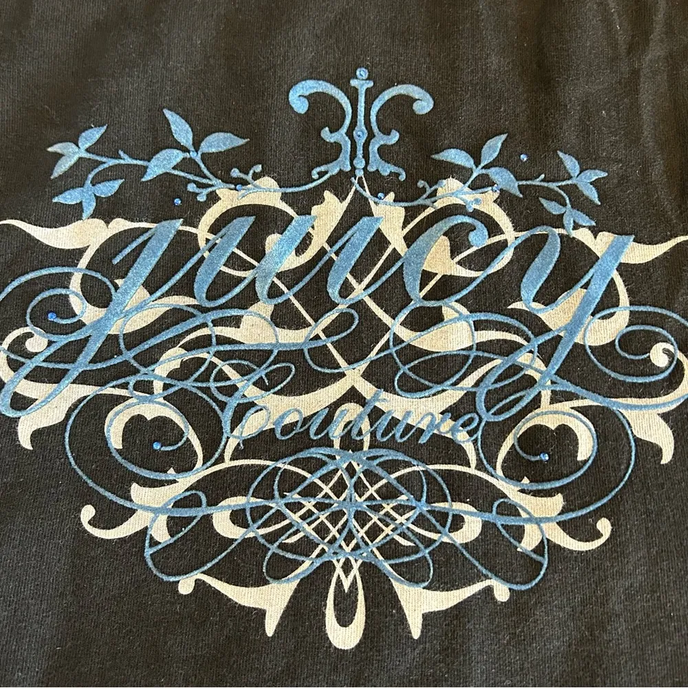 y2k Juicy Couture Graphic Hooded Sweatshirt Vintage Black Large - Image 3