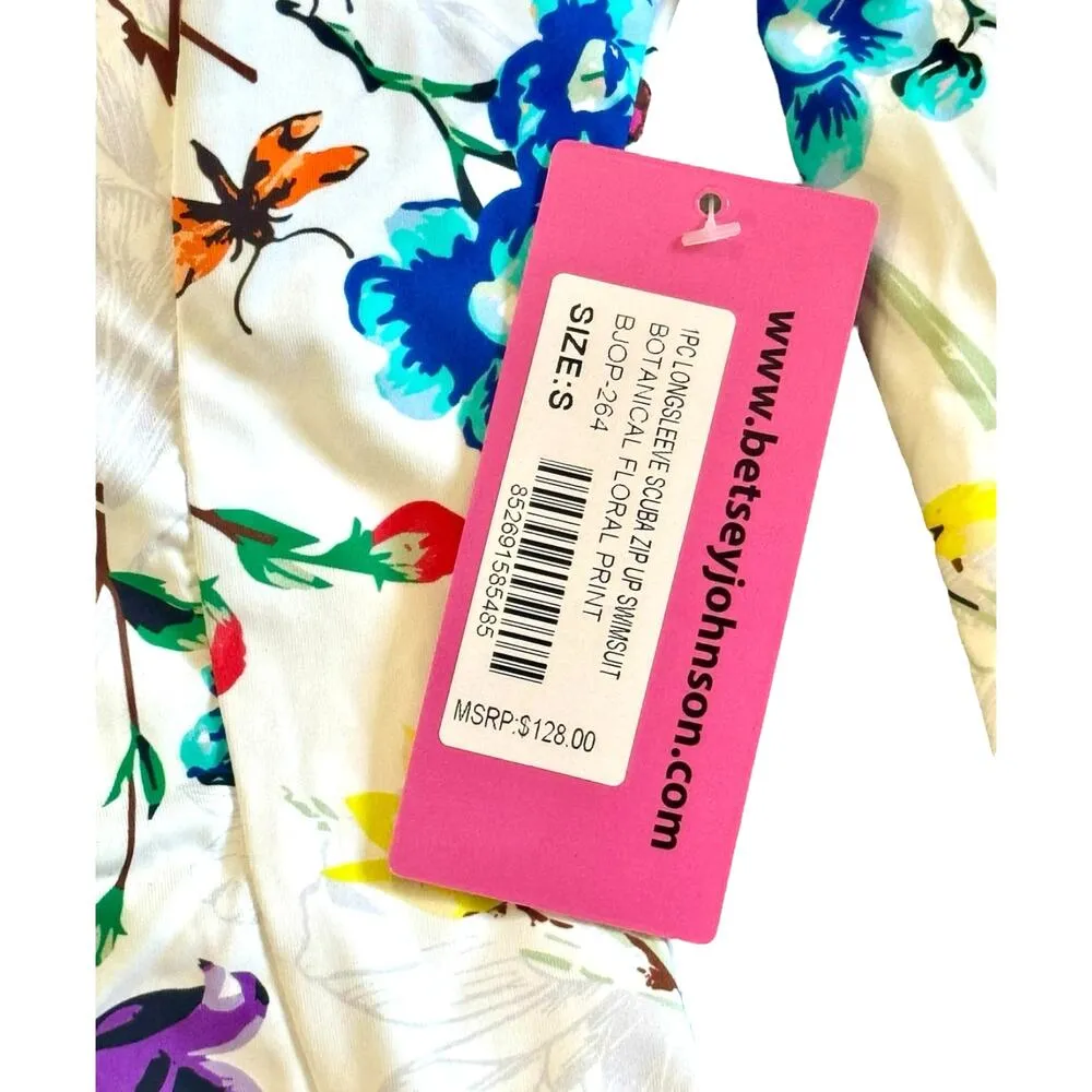 NWT! Betsy Johnson Scuba Knit Half Zip Long Sleeve One-Piece Swimsuit - Size S - Image 8