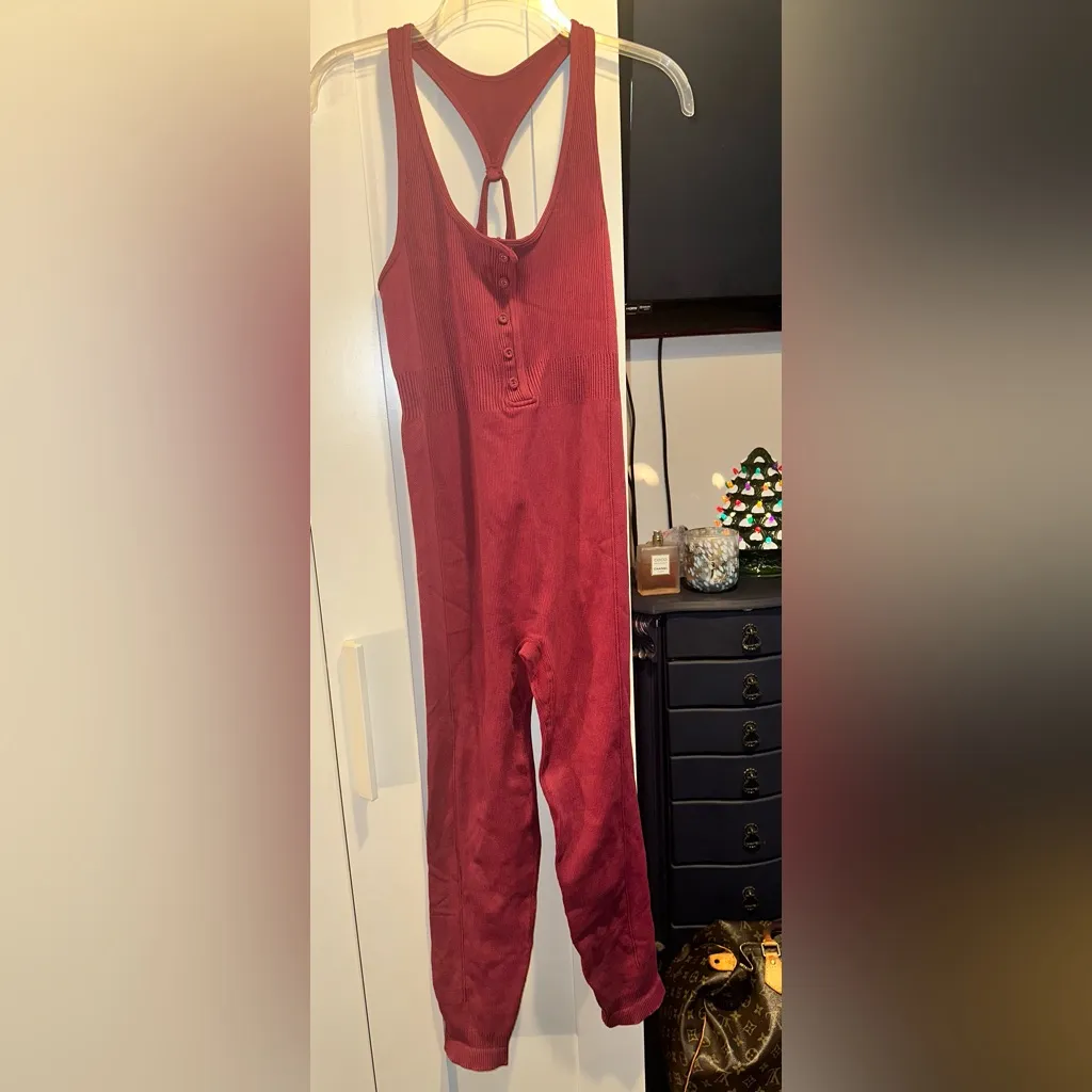 NWOT RARE Free People Movement Ribbed Onesie Red Size undefined - Image 4