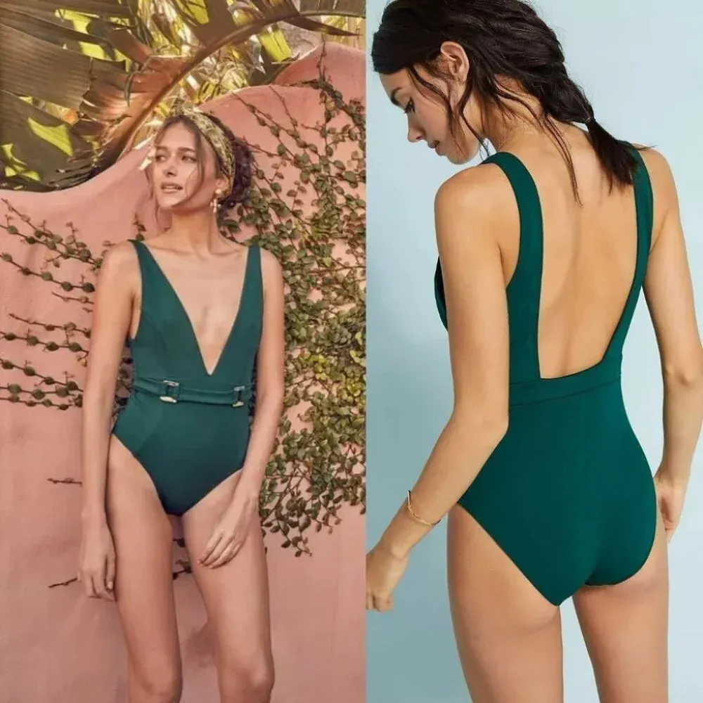 Anthropologie Suboo Belted One-Piece Swimsuit Size 4 - Image 2