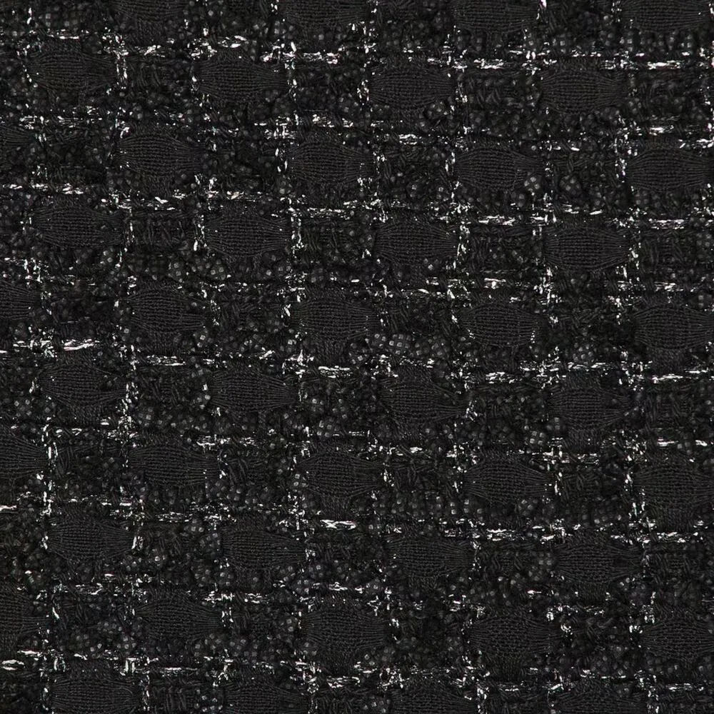 Amanda Uprichard | NWT | M | Long Sleeve Black with Silver Luxe Tweed Kya Romper - Image 5