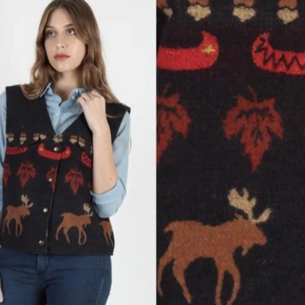 Pendleton vintage 90s moose vest western - Image 2