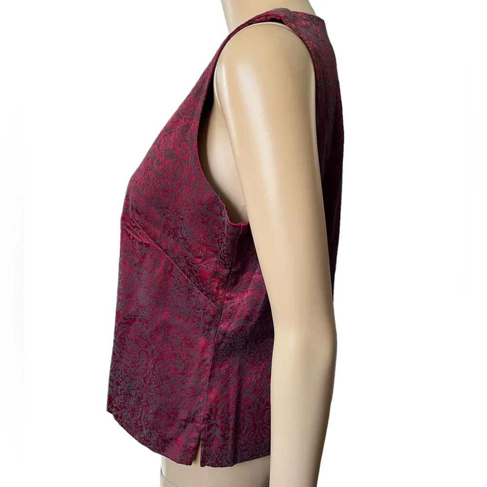 AGB Byer California Vintage 90s Red Black Damask Goth Witchy Vampy Cropped Top - Image 4