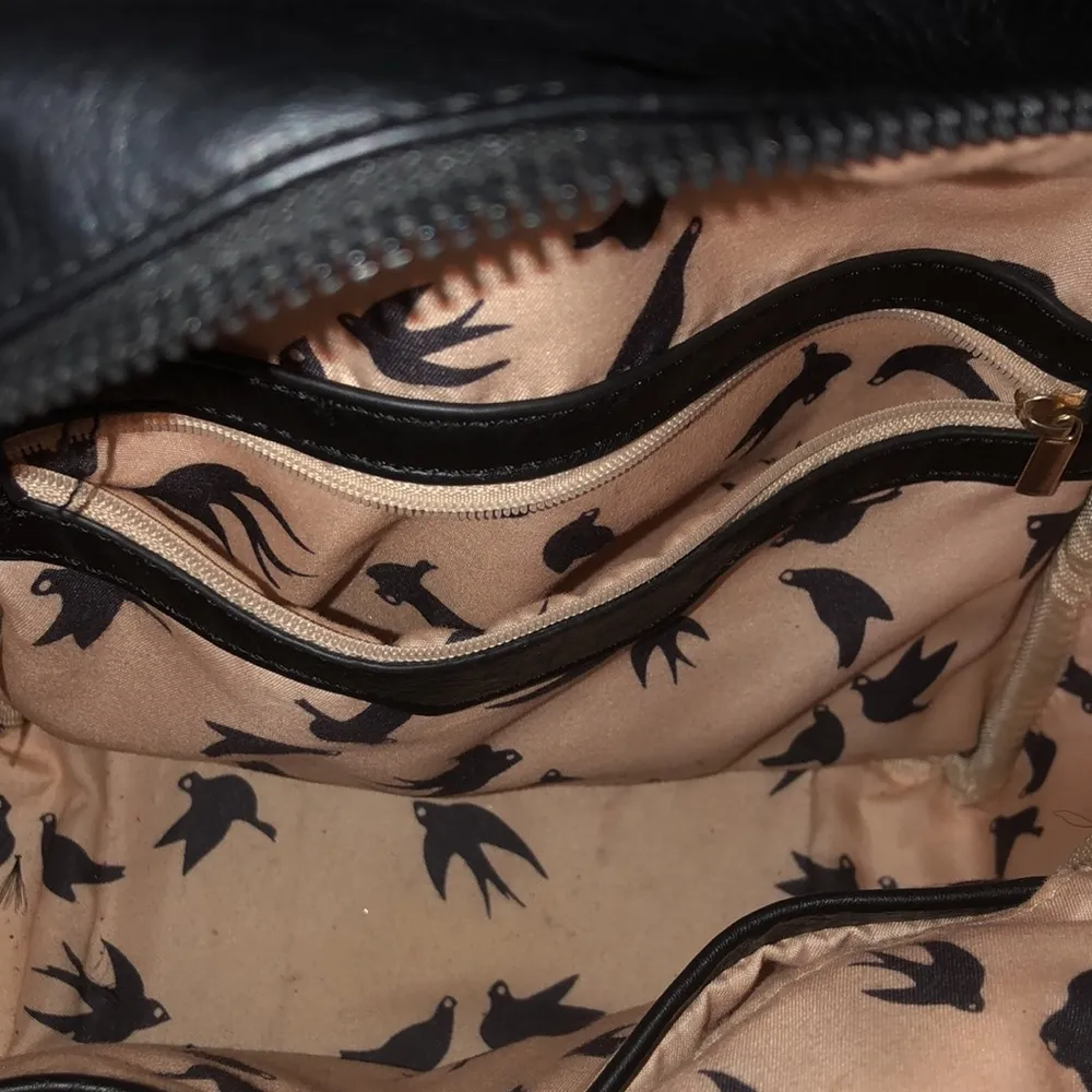 Faux leather black and gold backpack purse - Image 6