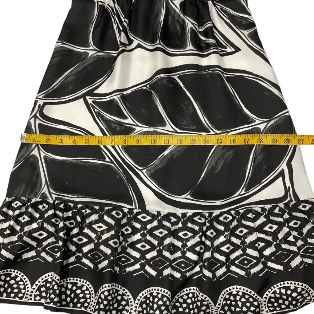 White House Black Market Womens Dress Size 4 Floral Silk‎ Leaf Evening Party - Image 8