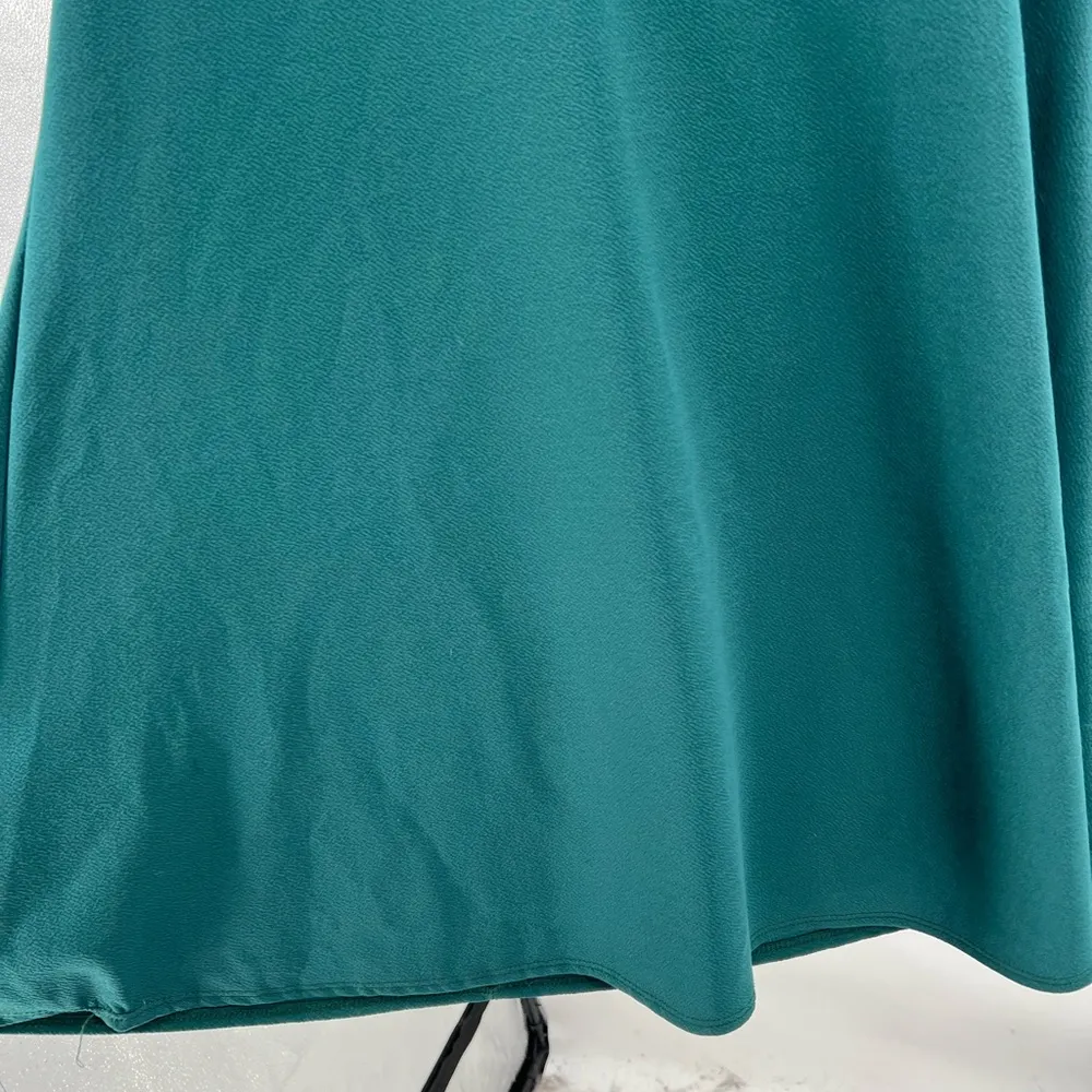 French Atmosphere high neck halter hunter green mini dress pearl XL party dance - Image 4