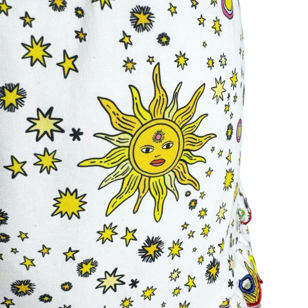 CeliaB Izar Celestial Cotton Skirt White with Scalloped Embroidery Boho Size XS - Image 5