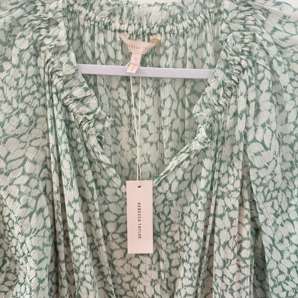 NWT Rebecca Taylor Ikat Leaf Smocked Dress XL - Image 4