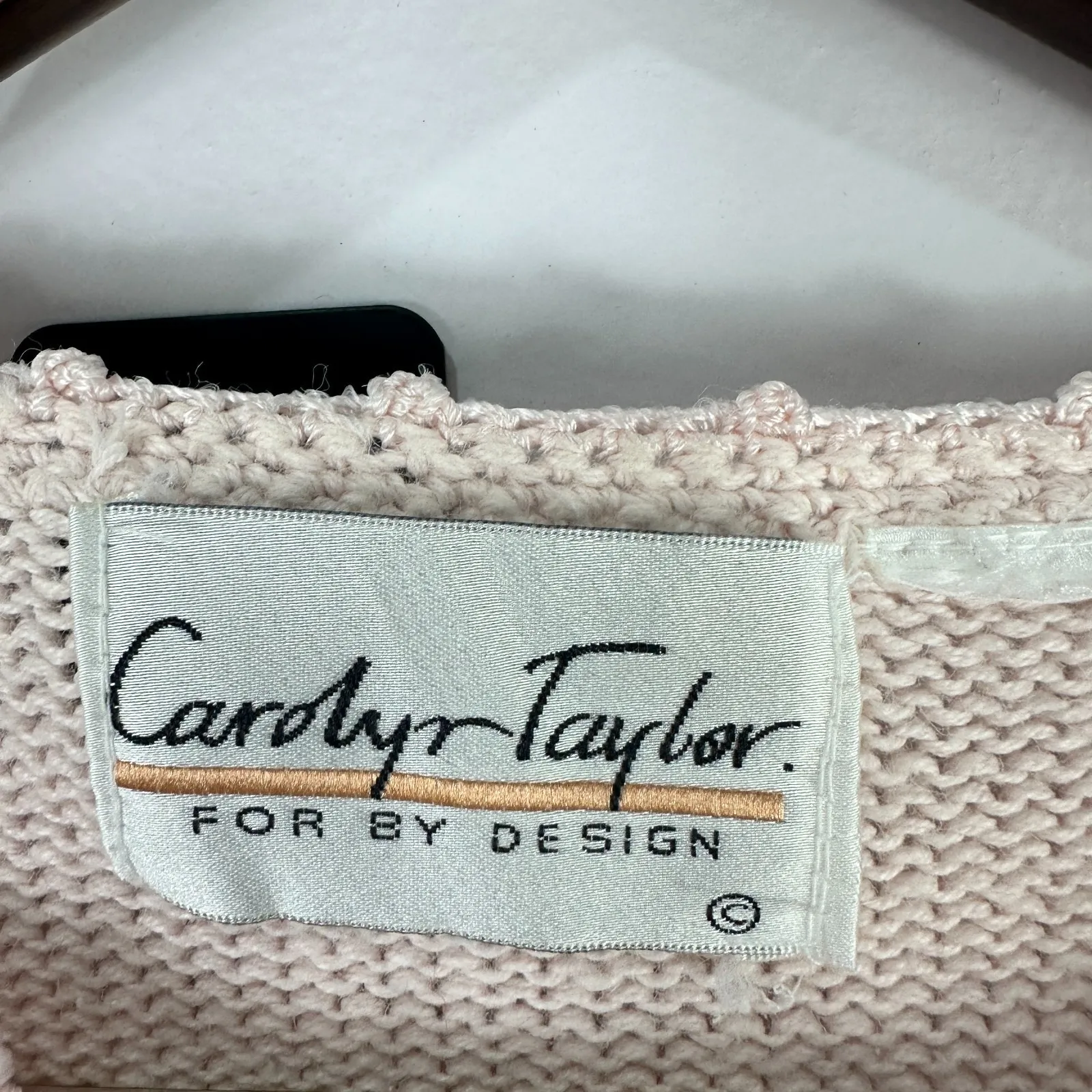 Vtg 90s Carolyn Taylor Embroidered Floral Top Large Pink‎ Knit Cottage Soft Girl - Image 3