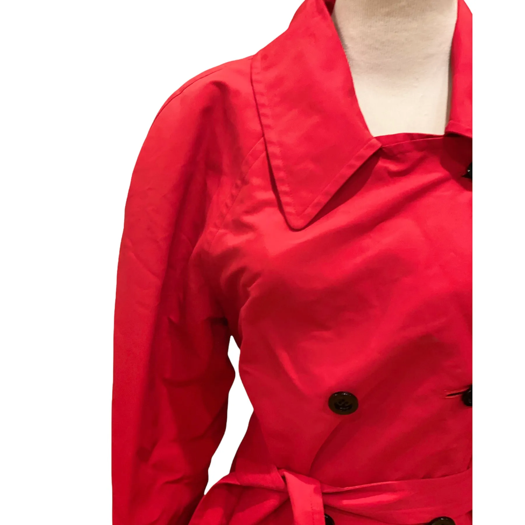 Carlisle Etcetera Red Trench Coat Belted 6 - Image 4