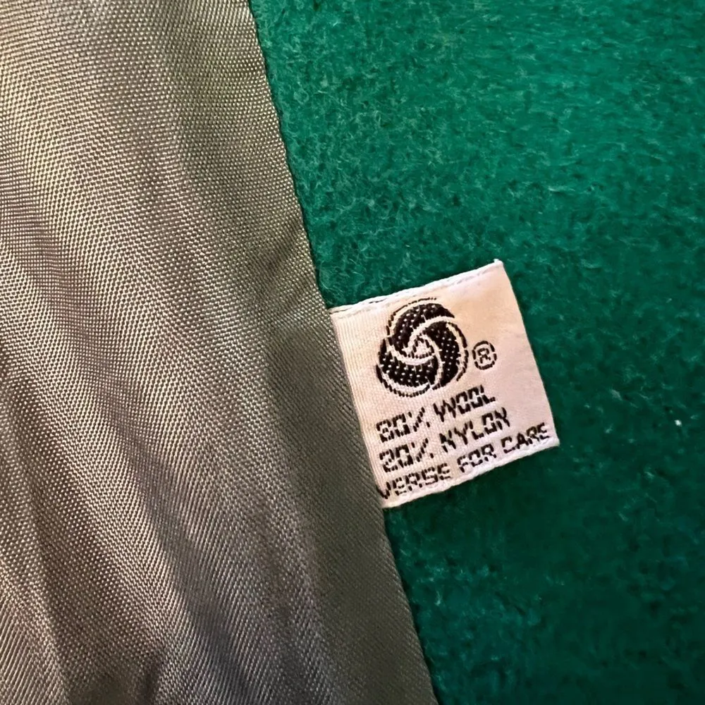 Woman’s Vintage Wool Herman Kay Jacket Coat Size Medium Green - Image 4