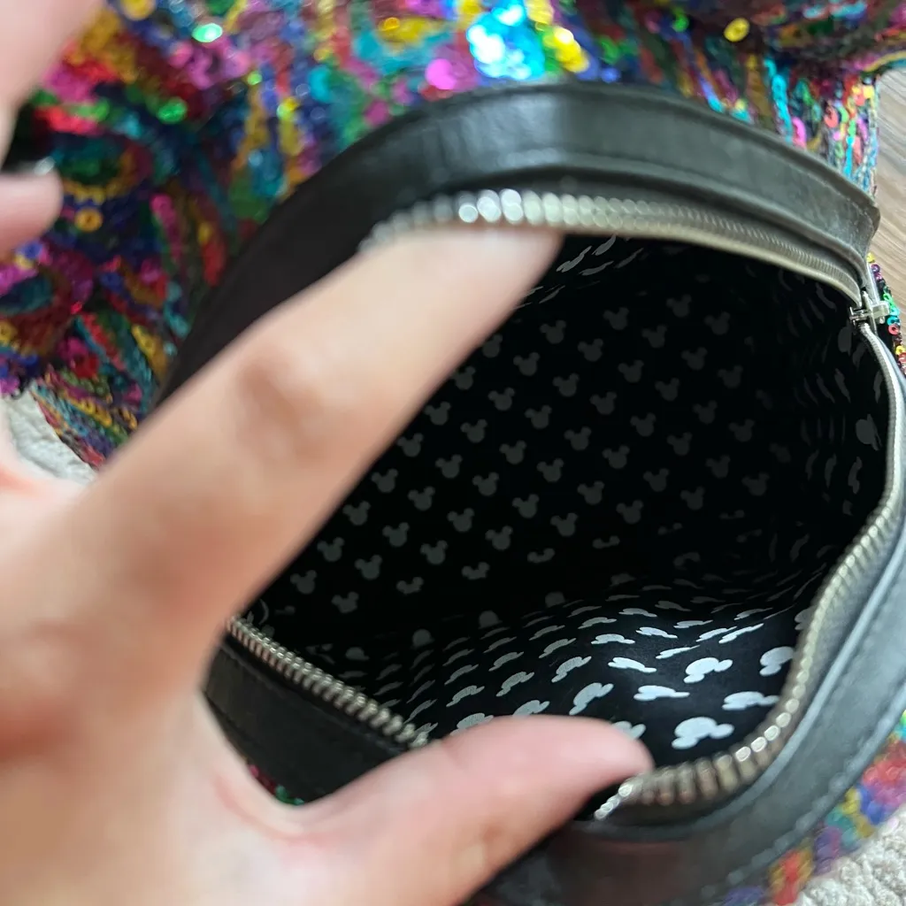 Loungefly Disney Parks Rainbow Sequin Mickey Mouse Mini Backpack - Image 7