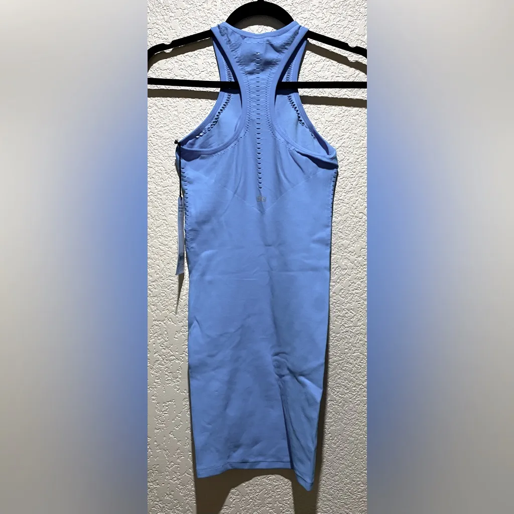 ALO Yoga NWT Seamless Open Air Racerback Dress Azure Blue Size XS - Image 5