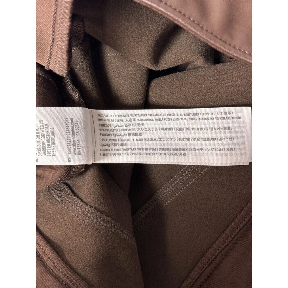 Abercrombie & Fitch Pants 31 / 12L Womens 90s Straight Curve Love Brown Leather - Image 7