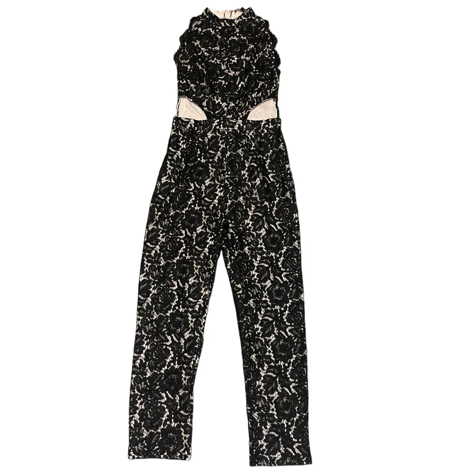 Missguided Black Lace Jumpsuit Size 8 - Image 3