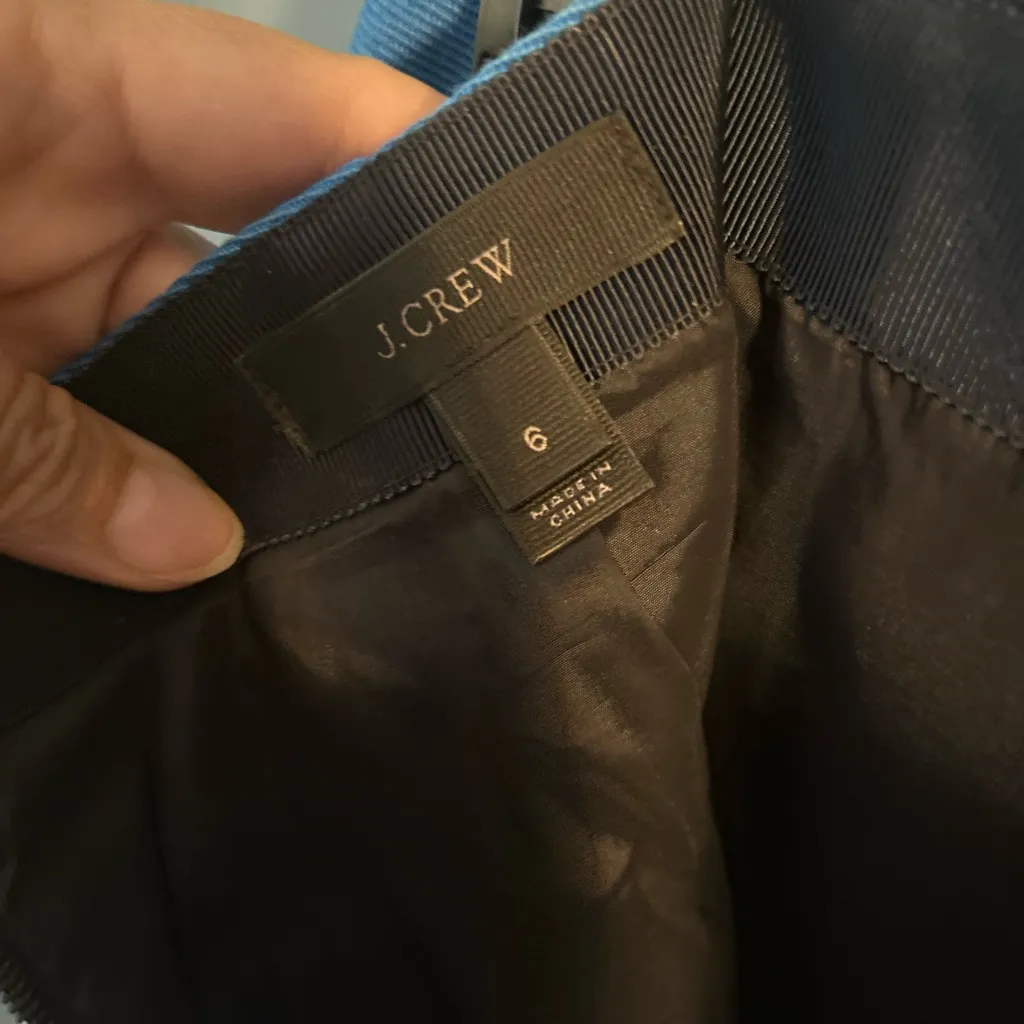 J. Crew Asymmetrical Striped Navy Blue, Cream & Light Blue Skirt | Size 6 - Image 4