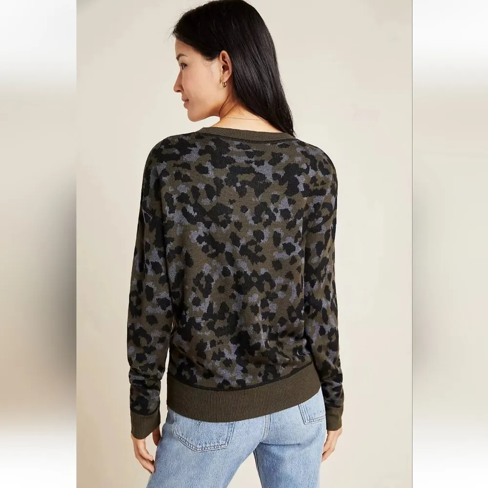 Anthropologie Ethan Camo Pullover Crew Neck Sweater Size XS - Image 5