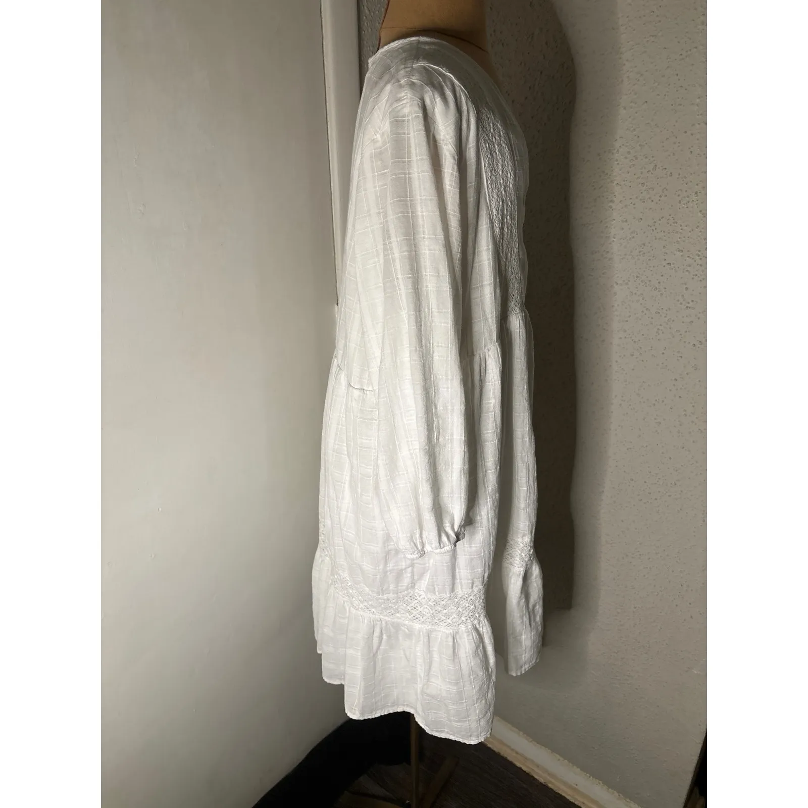 Knox Rose Babydoll Embroidered Peasant Mini Dress No Size Boho Oversize Cowgirl - Image 2