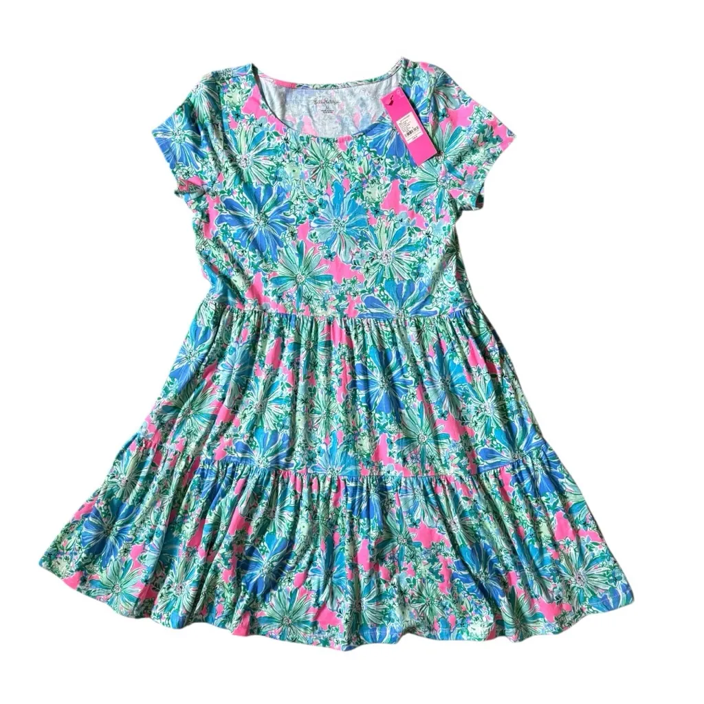 NEW Lilly Pulitzer Geanna Dress Soleil Pink Good Hair Day Size Medium - Image 2