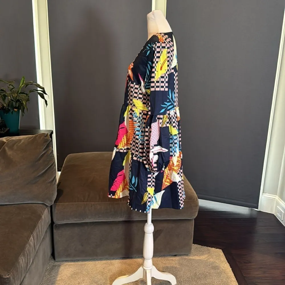 Women’s Loose Fitting Flowy Long Sleeve Lightweight Short Summer Dress Size S - Image 4