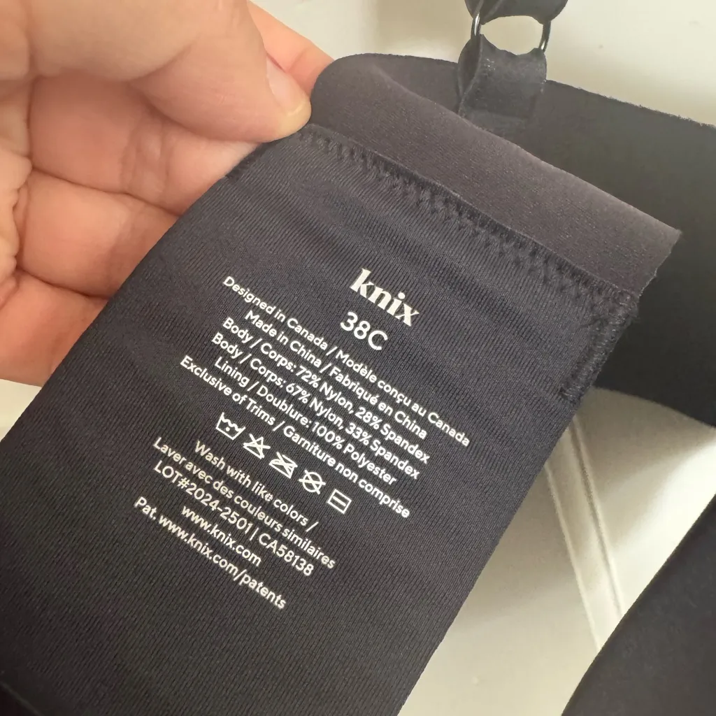Knix black wireless bra size 38C - Image 3