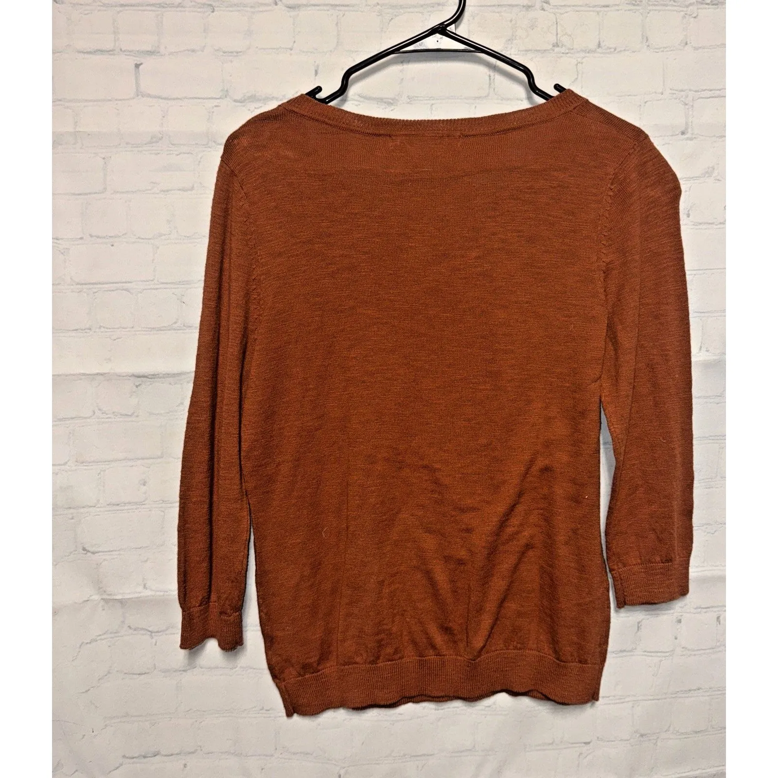 Forever 21 Sweater Women’s Teenage Rust Orange Colored 3/4 Sleeve Y2K style - Image 5