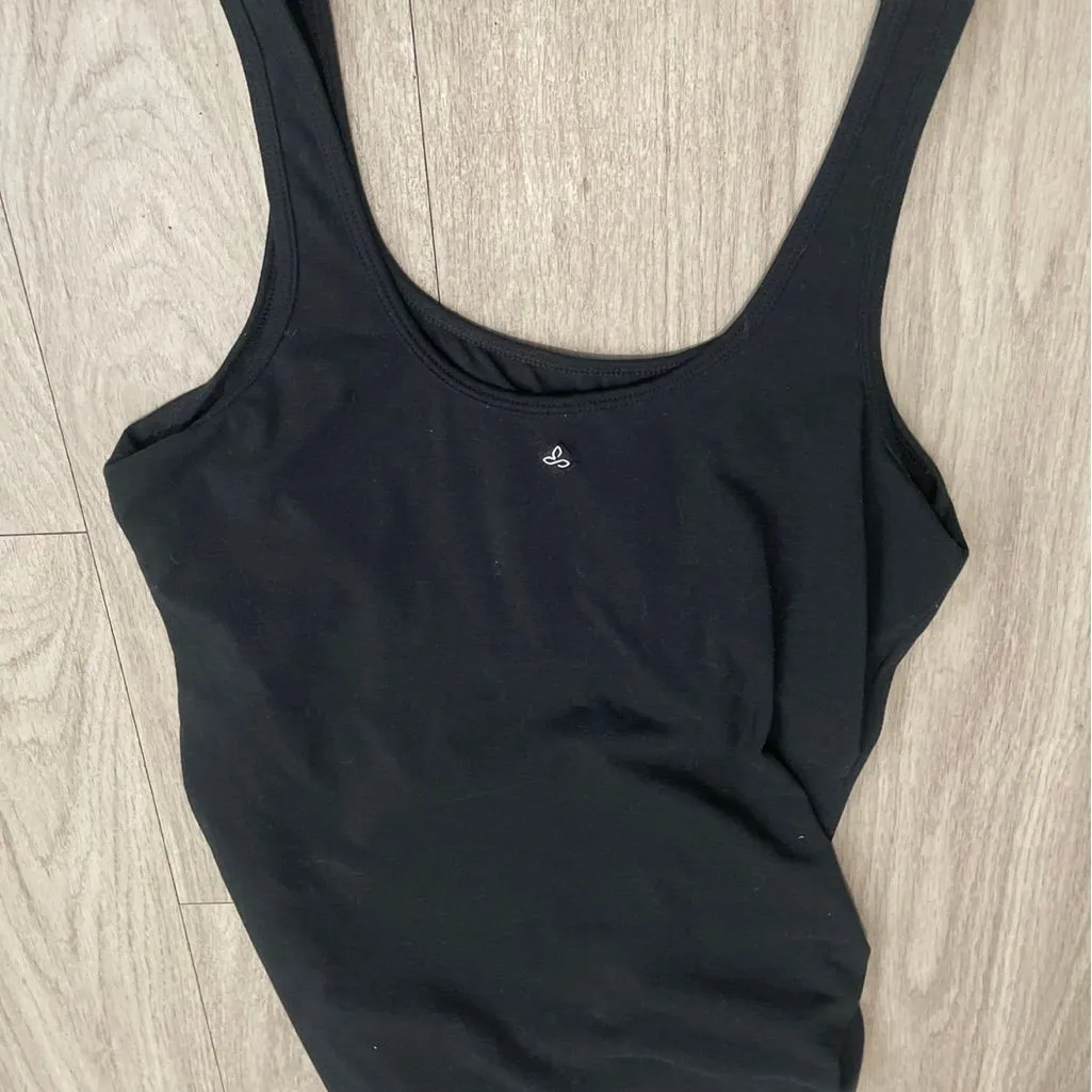 Prana Black Ruched Tank Top - Image 3
