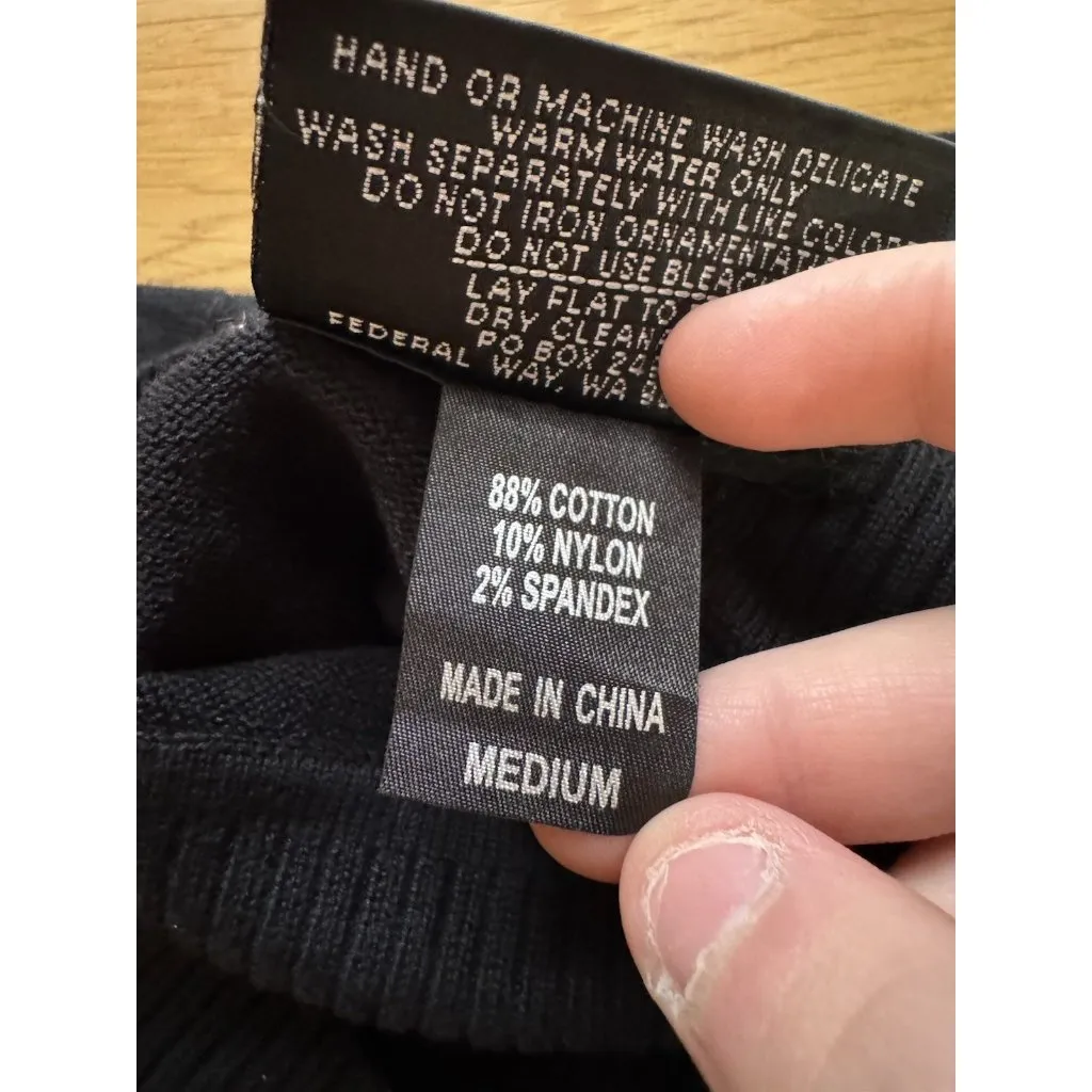 Christine Alexander Women’ Black Crew Neck Size Medium Gems Embellished Classic - Image 5