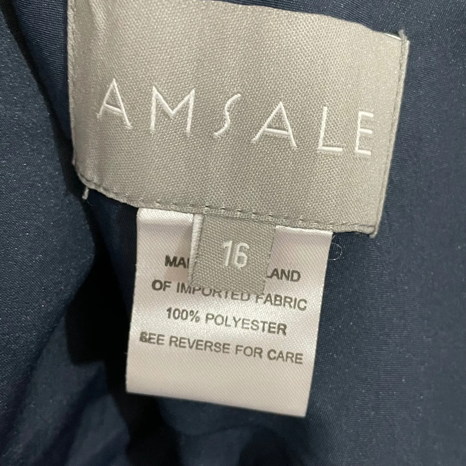 NWT AMSALE Chloe Navy Fluid Satin Drape Neck Side Slit Maxi Dress Size 16 GB131S Blue - Image 7