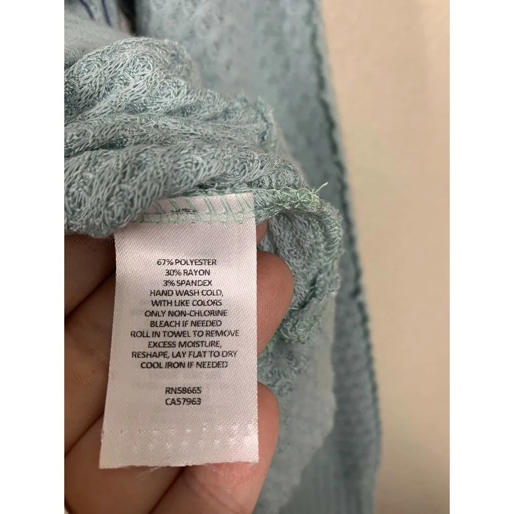 CASLON Small Dolman Sleeve Waffle Knit Thermal Top Blue Mineral New - Image 4