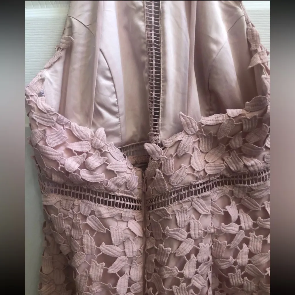 Bardot Blush Pink Lace Midi Dress - Image 4