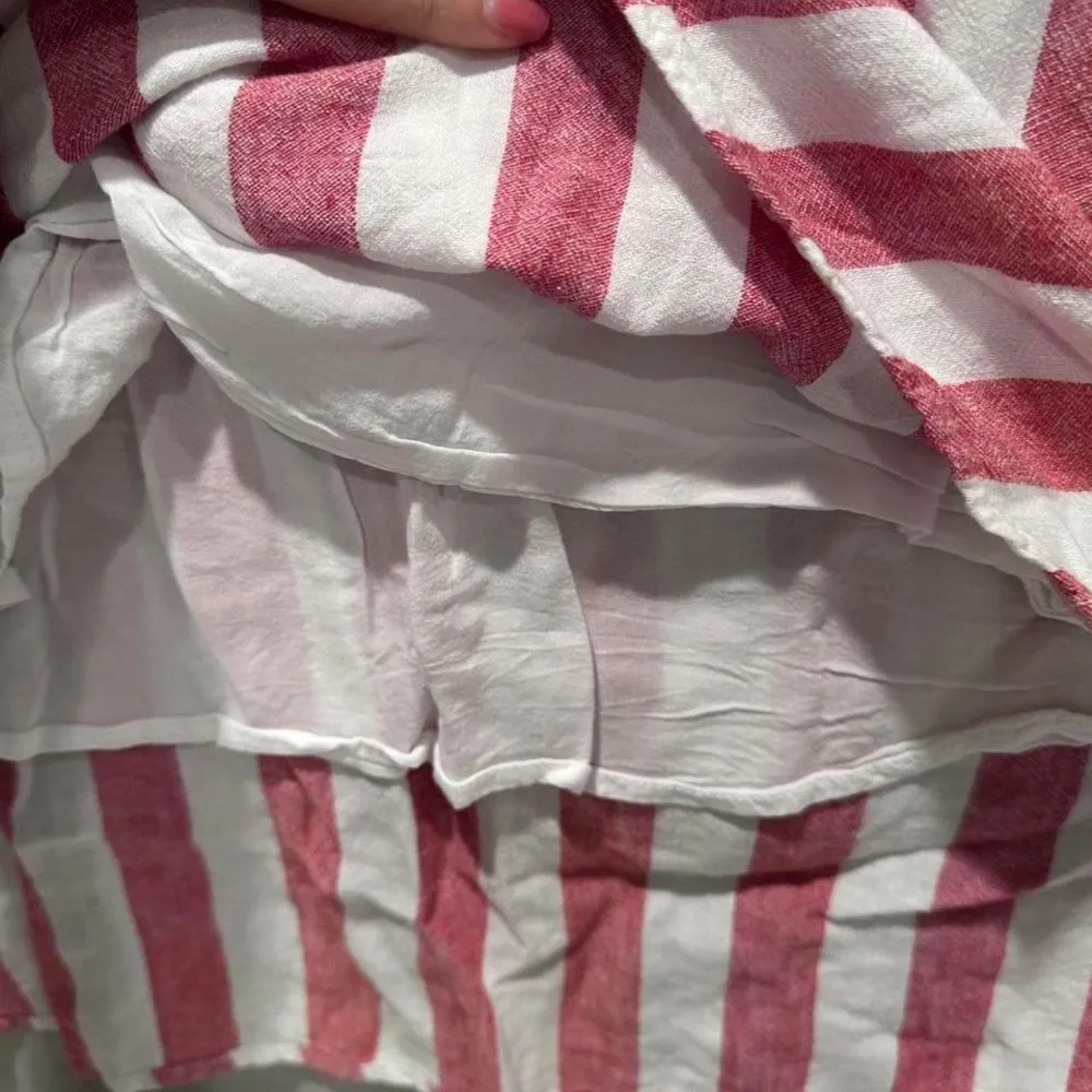 Rails Ren Drawstring Waist Mini‎ Dress Seville Pink White Strip Sz Small Linen - Image 9